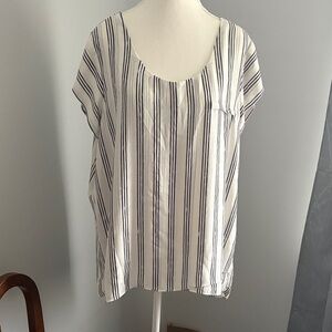 Reitmans Black and White Striped Blouse